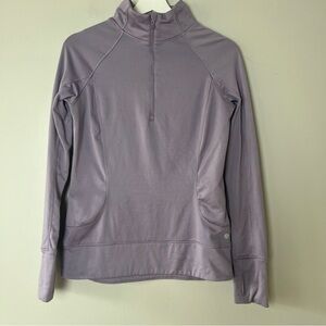 Apana Light Purple Quarter Zip Athletic Pullover with Thumbholes Small